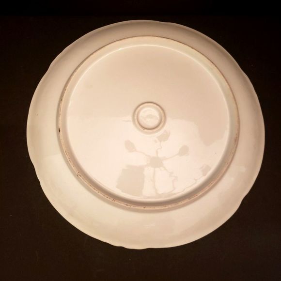 Bavaria Round Platter Porcelain Plate Pink Yellow Roses Green Gold Vintage - Picture 4 of 10